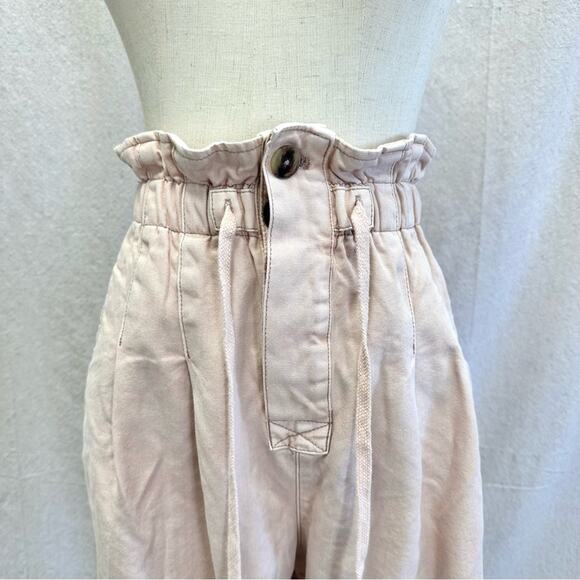 Free People Margate in Misty Rose pleated paperbag trouser Small - Picture 8 of 13